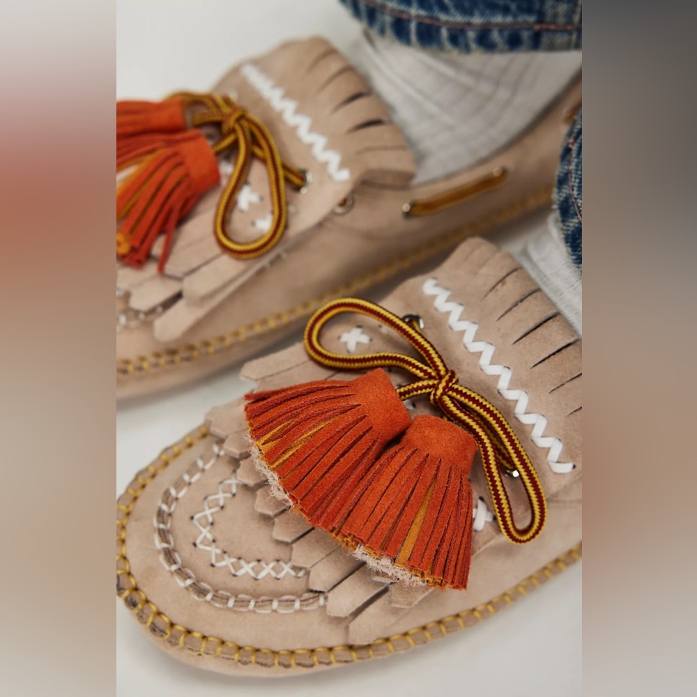 $248! FP Scandi Tassel Moccasins by Nan-Ku Couture EU SZ 40/ US SZ 9.5-10 NWOB